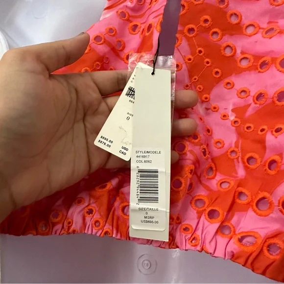 Anthropologie x Monique Lhuiller Cut-Out Eyelet Lace Halter Gown Size 0 - Picture 11 of 11